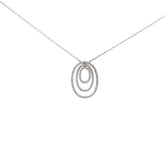 14k White Gold .50ct H SI1 Round Diamond Oval Necklace